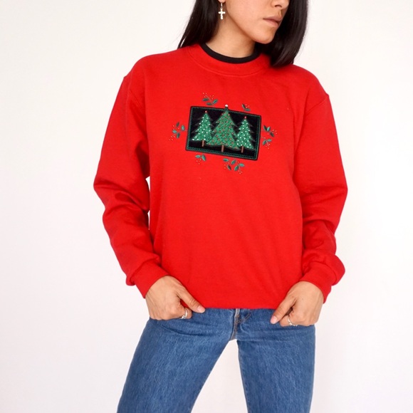 Vintage 90s Christmas/Holiday Pullover Sweatshirt - Picture 3 of 4